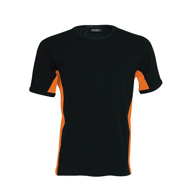 Tiger - short-sleeved two-tone t-shirt culoare black/orange marimea s