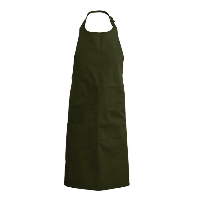 Cotton apron with pocket culoare green olive marimea u