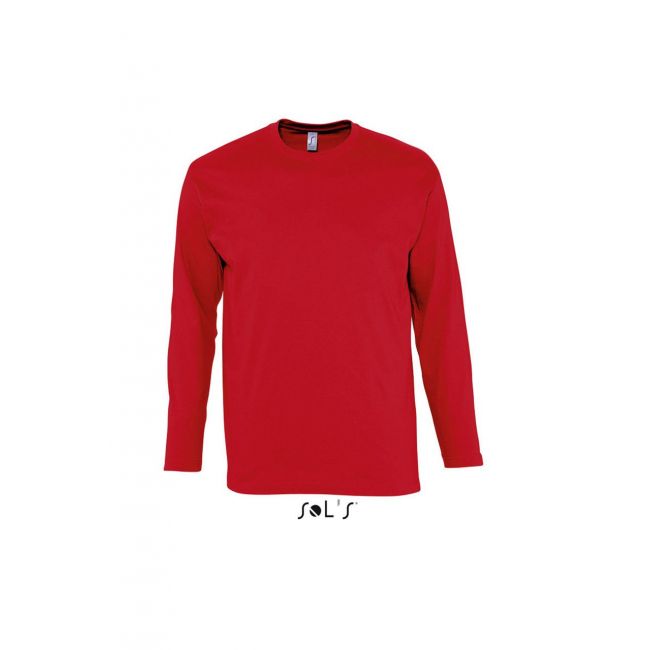 Sol's monarch - men's round collar long sleeve t-shirt culoare red marimea m