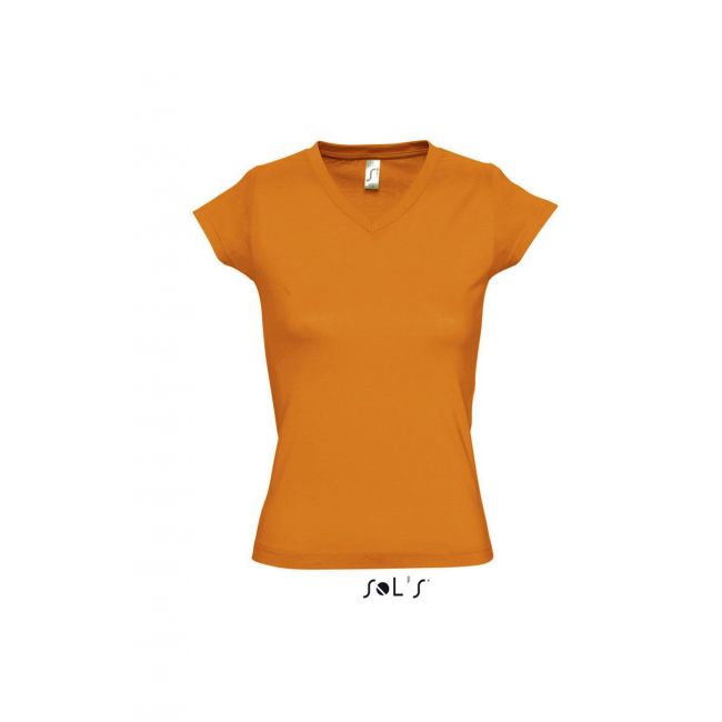 Sol's moon - women’s v-neck t-shirt culoare orange marimea l