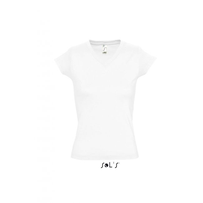 Sol's moon - women’s v-neck t-shirt culoare white marimea s