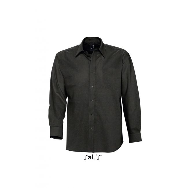 Sol's boston - long sleeve oxford men's shirt culoare black marimea 3xl