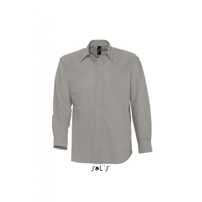 Sol's boston - long sleeve oxford men's shirt culoare silver marimea m