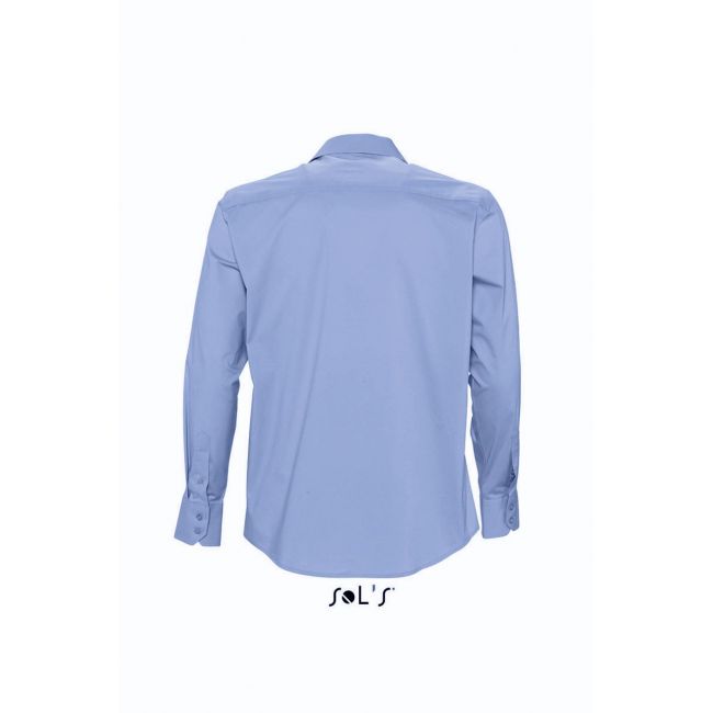 Sol's brighton - long sleeve stretch men's shirt culoare bright sky marimea m