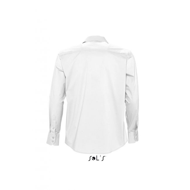 Sol's brighton - long sleeve stretch men's shirt culoare white marimea xl