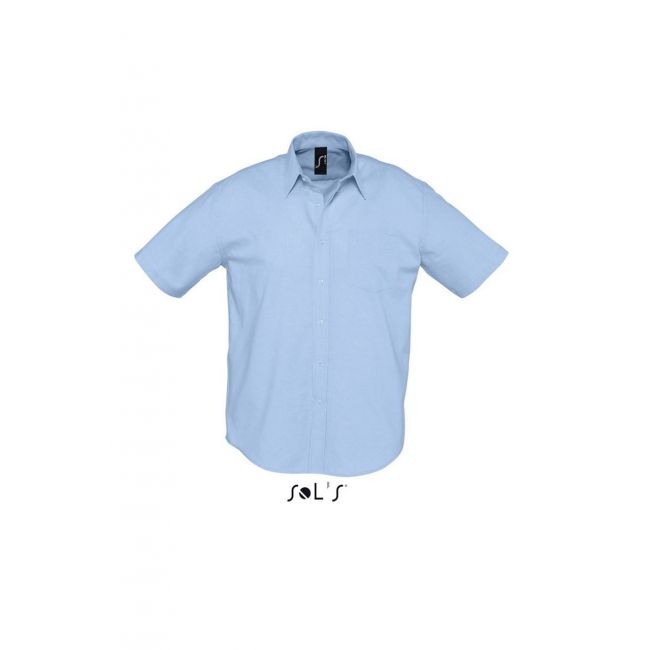 Sol's brisbane - short sleeve oxford men's shirt culoare sky blue marimea l