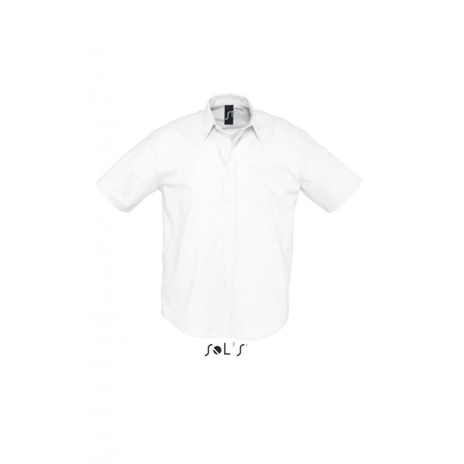 Sol's brisbane - short sleeve oxford men's shirt culoare white marimea s