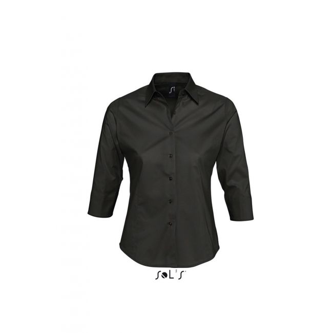 Sol's effect - 3/4 sleeve stretch women's shirt culoare black marimea xl