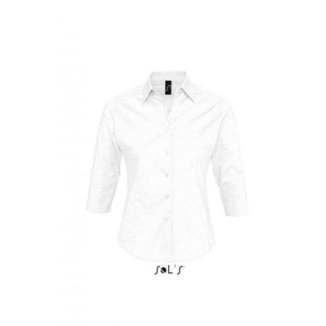 Sol's effect - 3/4 sleeve stretch women's shirt culoare white marimea l