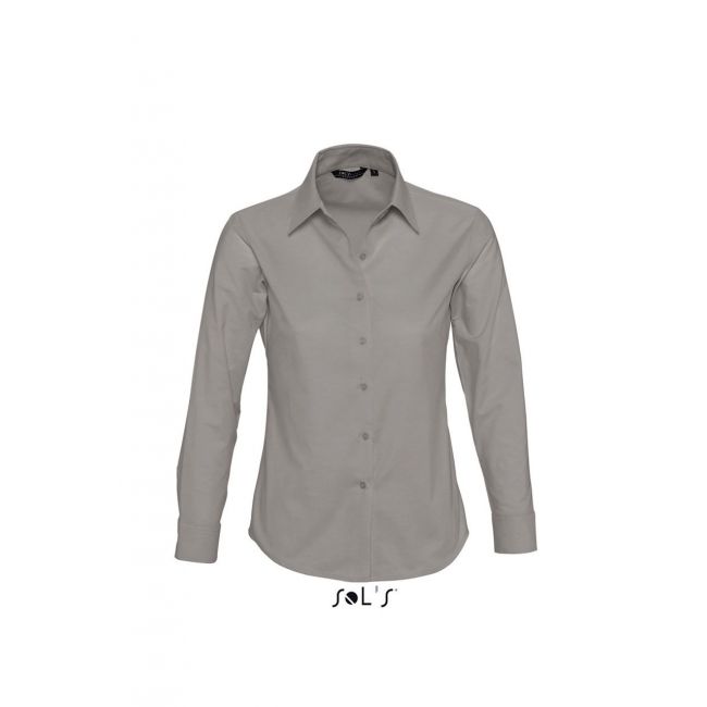 Sol's embassy - long sleeve oxford women's shirt culoare silver marimea xl