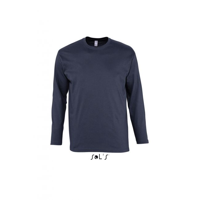 Sol's monarch - men's round collar long sleeve t-shirt culoare navy marimea 2xl