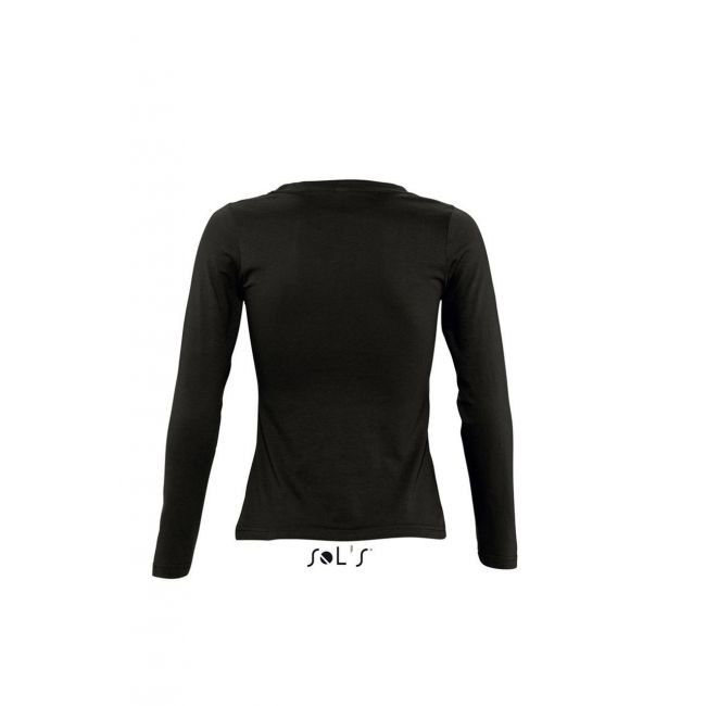 Sol's majestic - women's round collar long sleeve t-shirt culoare deep black marimea l