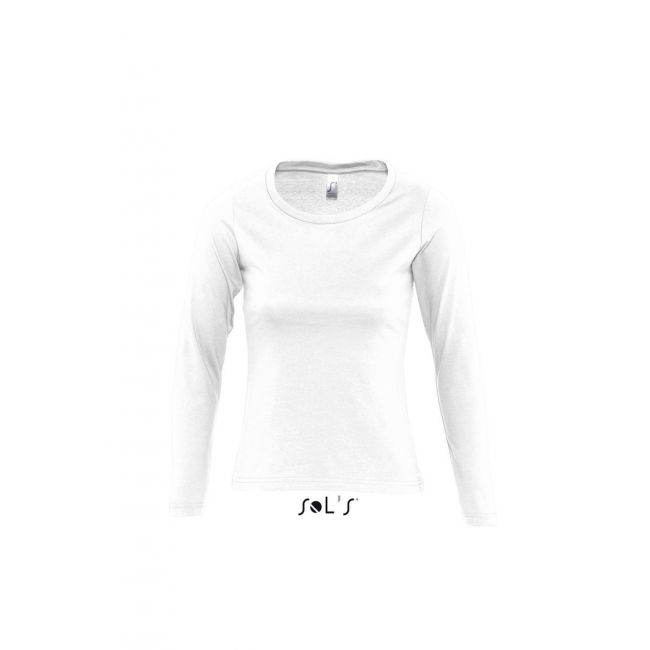 Sol's majestic - women's round collar long sleeve t-shirt culoare white marimea m