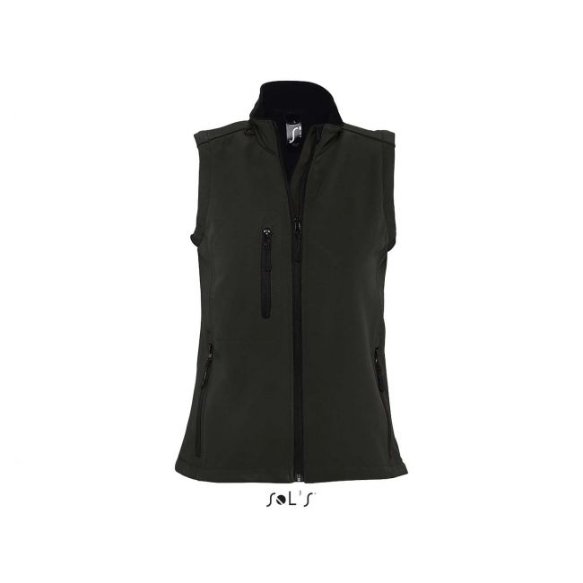 Sol's rallye women - sleeveless softshell jacket culoare black marimea xl