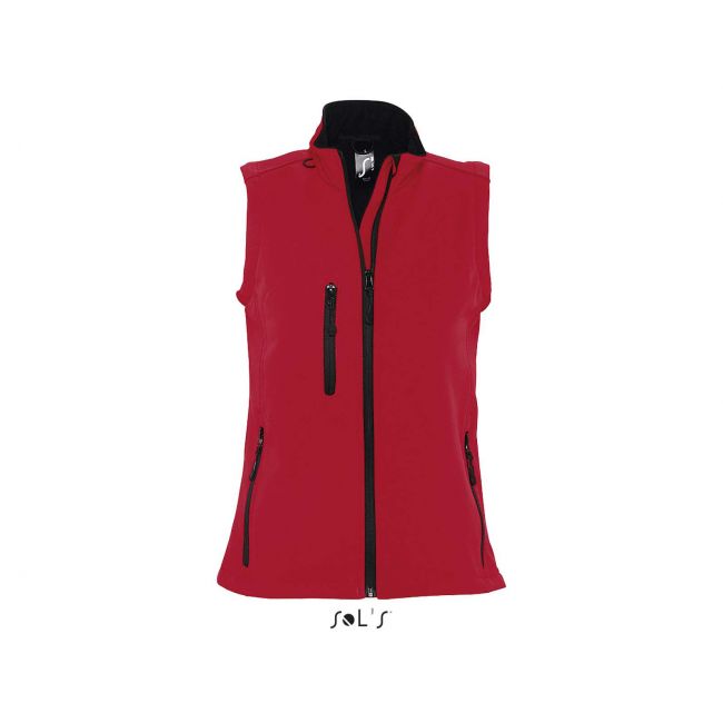 Sol's rallye women - sleeveless softshell jacket culoare pepper red marimea xl