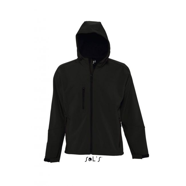 Sol's replay men - hooded softshell culoare black marimea xl