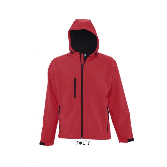 Sol's replay men - hooded softshell culoare pepper red marimea xl