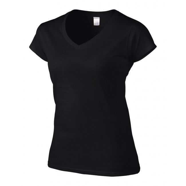 Softstyle® ladies' v-neck t-shirt culoare black marimea s