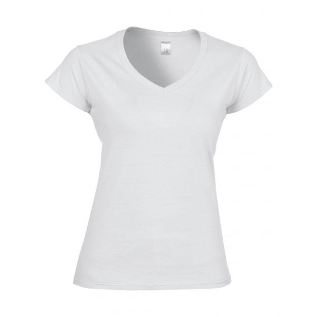 Softstyle® ladies' v-neck t-shirt culoare white marimea l