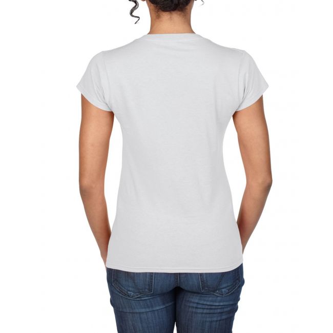 Softstyle® ladies' v-neck t-shirt culoare white marimea s