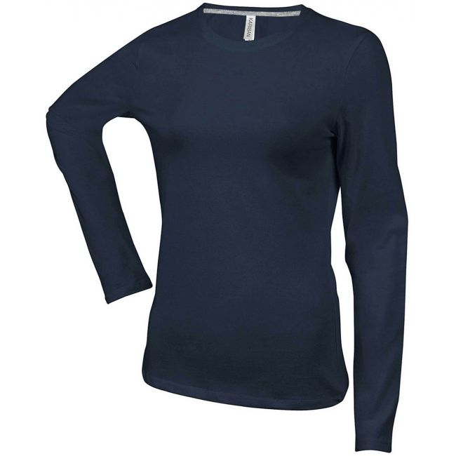 Ladies' long-sleeved crew neck t-shirt culoare dark grey marimea l