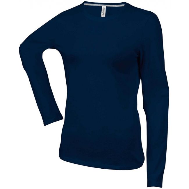 Ladies' long-sleeved crew neck t-shirt culoare navy marimea s