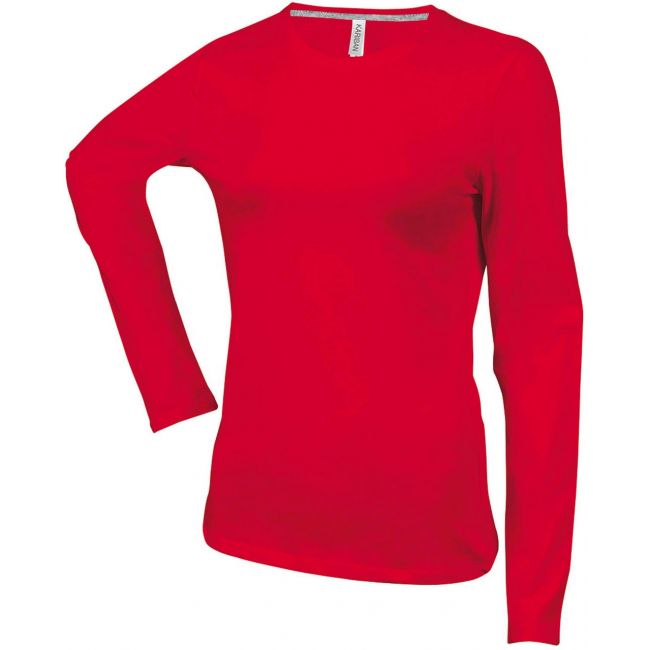 Ladies' long-sleeved crew neck t-shirt culoare red marimea 2xl