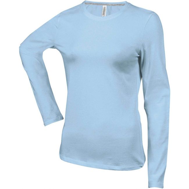 Ladies' long-sleeved crew neck t-shirt culoare sky blue marimea 2xl