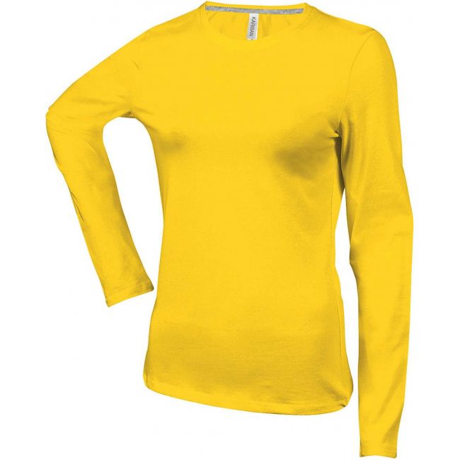 Ladies' long-sleeved crew neck t-shirt culoare yellow marimea s