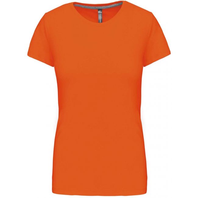 Ladies' short sleeve crew neck t-shirt culoare orange marimea l