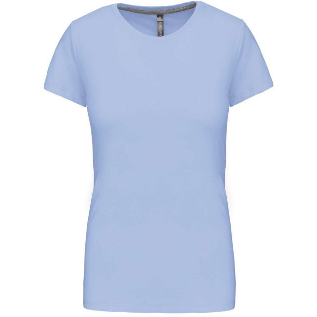 Ladies' short sleeve crew neck t-shirt culoare sky blue marimea l