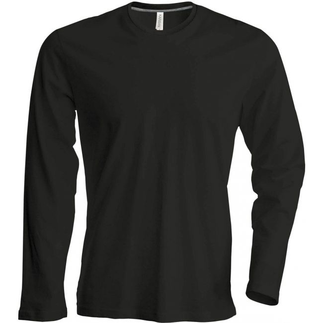 Men's long-sleeved crew neck t-shirt culoare black marimea 4xl