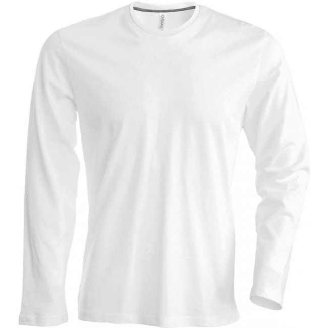 Men's long-sleeved crew neck t-shirt culoare white marimea m