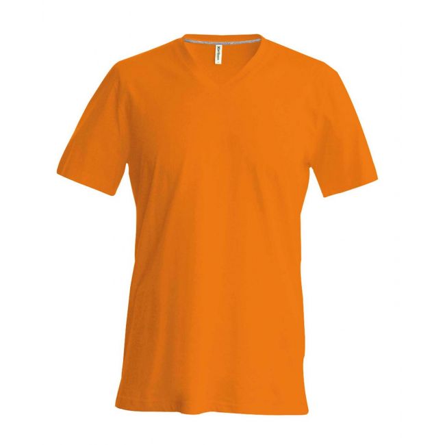 Men's short-sleeved v-neck t-shirt culoare orange marimea m