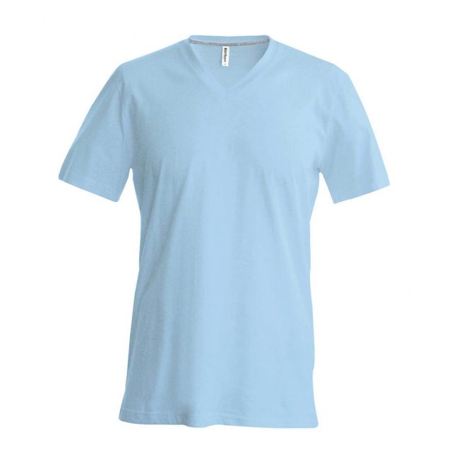 Men's short-sleeved v-neck t-shirt culoare sky blue marimea 3xl