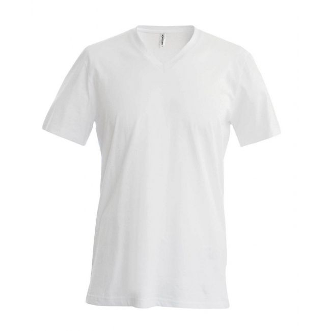 Men's short-sleeved v-neck t-shirt culoare white marimea 3xl