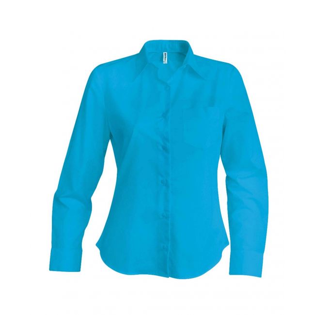 Jessica > ladies' long-sleeved shirt culoare bright turquoise marimea l