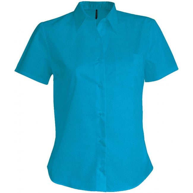 Judith > ladies' short-sleeved shirt culoare bright turquoise marimea 4xl