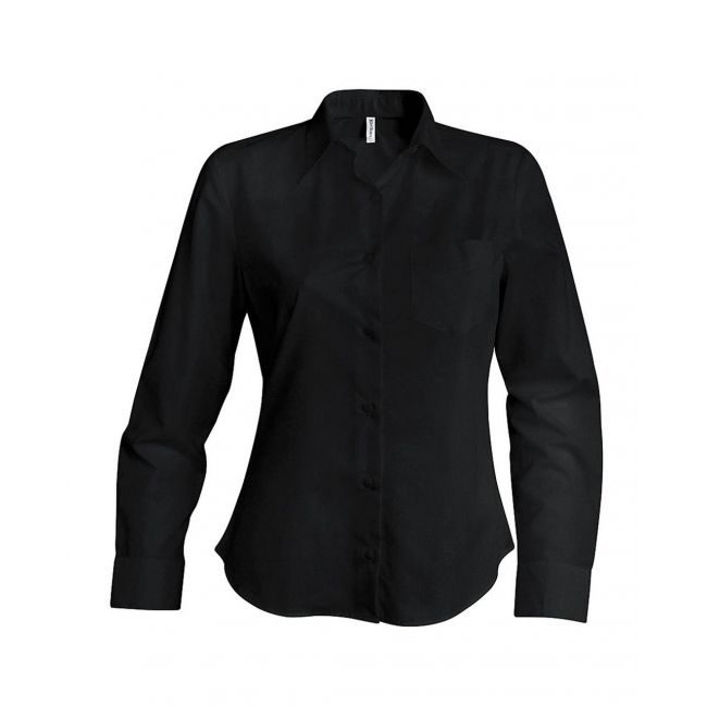 Ladies' long-sleeved cotton poplin shirt culoare black marimea 2xl