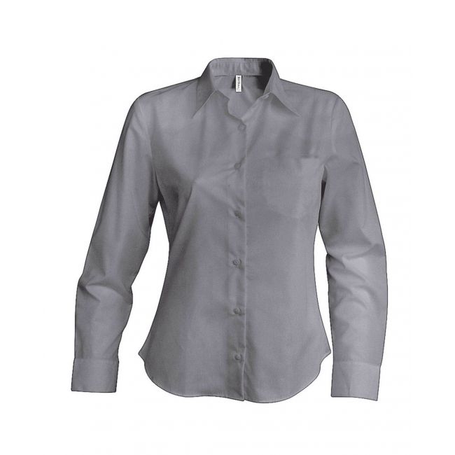 Ladies' long-sleeved oxford shirt culoare oxford silver marimea 2xl