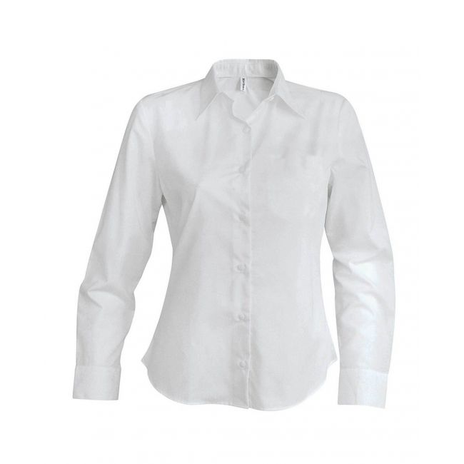 Ladies' long-sleeved oxford shirt culoare white marimea l