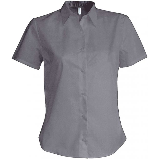 Ladies' short-sleeved oxford shirt culoare oxford silver marimea s