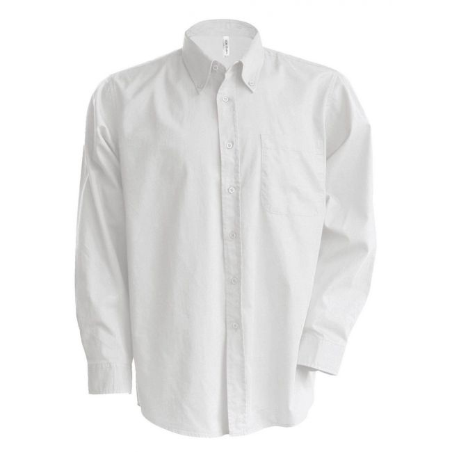 Men's long-sleeved oxford shirt culoare white marimea 6xl