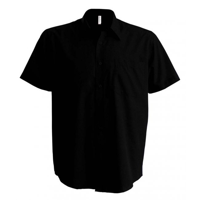 Men's short-sleeved cotton poplin shirt culoare black marimea 5xl