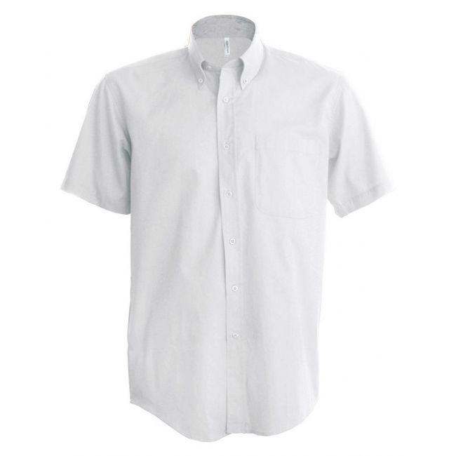 Men's short-sleeved oxford shirt culoare white marimea l