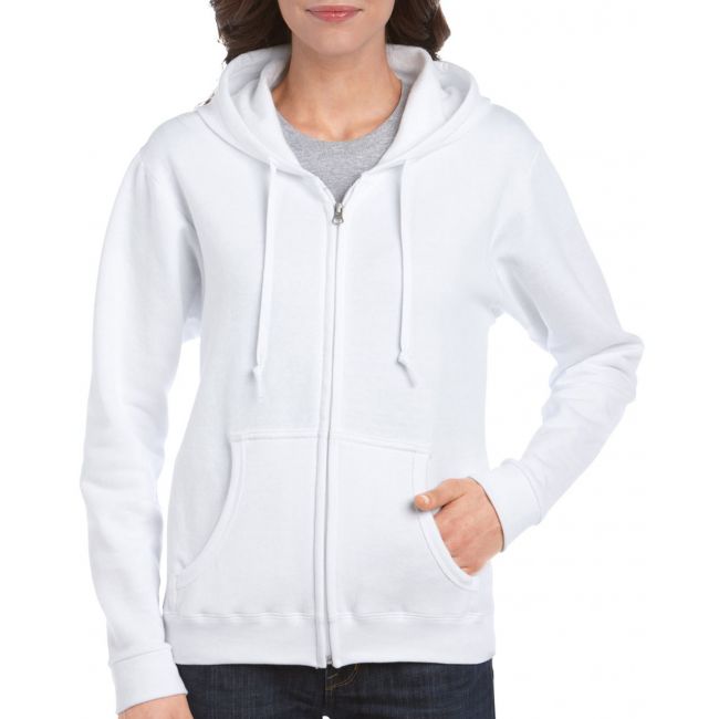 Heavy blend™ ladies' full zip hooded sweatshirt culoare white marimea s