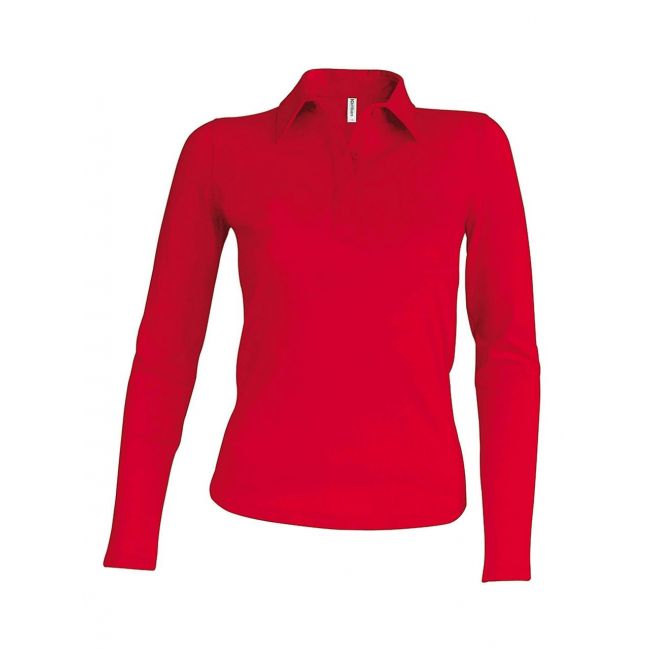 Ladies' long-sleeved polo shirt culoare red marimea xl