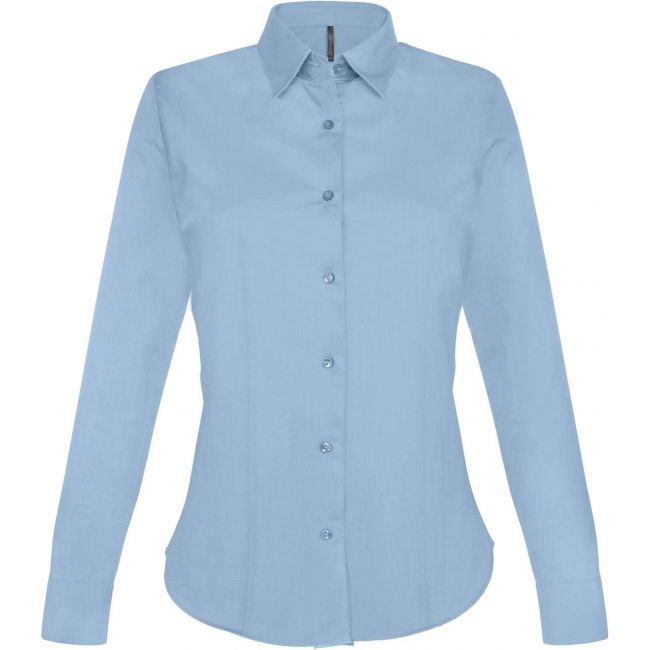 Ladies' long-sleeved stretch shirt culoare light blue marimea m