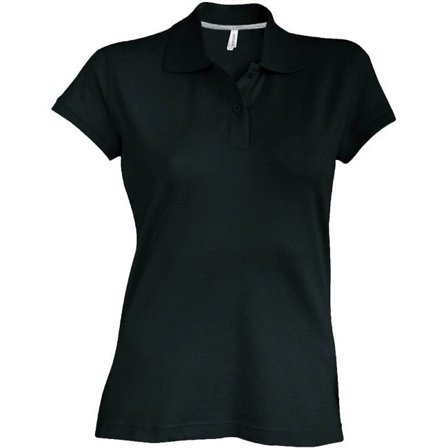 Ladies' short-sleeved polo shirt culoare black marimea xl