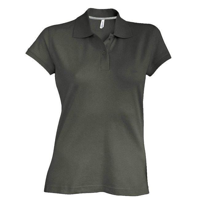 Ladies' short-sleeved polo shirt culoare dark khaki marimea xl